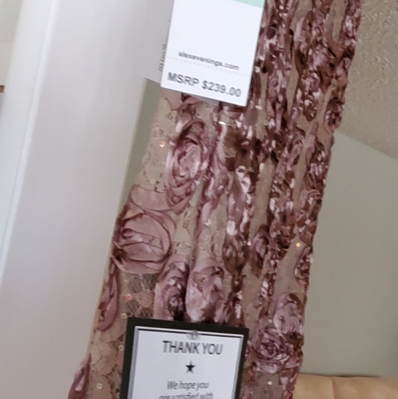 Alex Evenings Rosette A-line Gown, Champagne sz. 8 - Picture 8 of 11